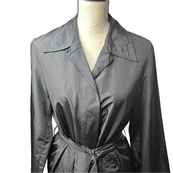✨ MAX & Co. Active Wrap Trench Coat M Black Rare Vintage Pre-owned Excellent✨ - Picture 2 of 16
